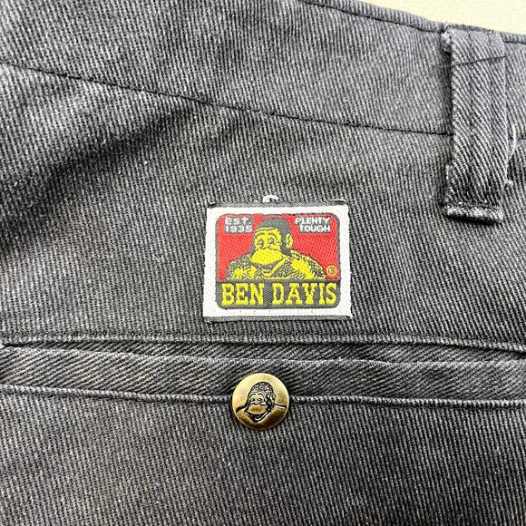 Vintage Ben Davis Pants Mens 48 Black Chino Straight Leg Gorilla Logo Workwear - Picture 3 of 14